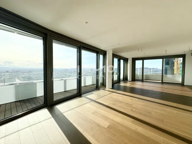 Balkon Richtung City & Neue Donau (flussaufwärts)