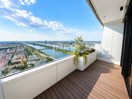 45. Etage - DANUBEFLATS: Atemberaubende Aussicht, Sonnenaufgang, perfekte Infrastruktur