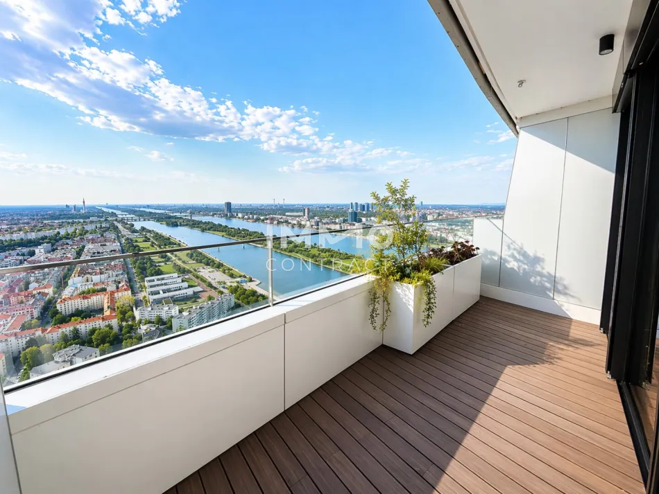 45. Etage - DANUBEFLATS: Atemberaubende Aussicht, Sonnenaufgang, perfekte Infrastruktur - Titelbild