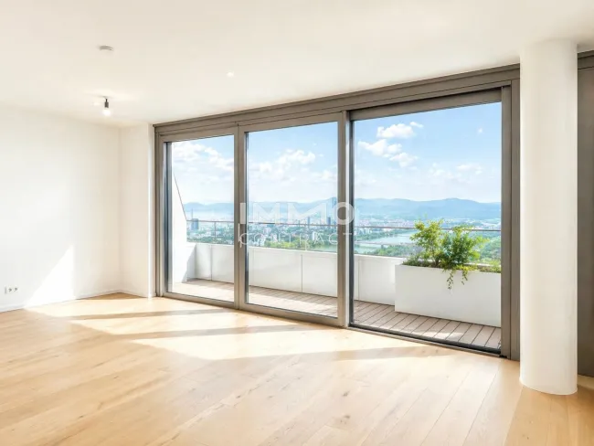DANUBEFLATS: 45. Etage - Höchstgelegenes 3-Zimmer-Apartment Österreichs - Titelbild
