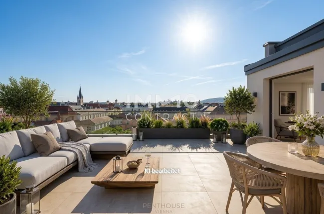 Luxuriöse Dachgeschosswohnung – Erstbezug mit Terrasse & Blick Richtung Schönbrunn - Titelbild