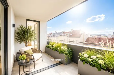 Neubau nahe Schönbrunn – 2-Zimmer-Erstbezug mit Westbalkon & Loggia