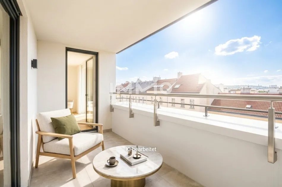 Neubau nahe Schönbrunn – 2-Zimmer-Erstbezug mit Westbalkon & Loggia - Bild