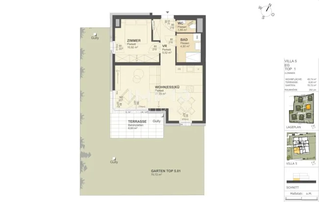 KREMSER WOHNDOMIZIL2Zi- 50qm Gartenwohnung, Lift, Tiefgarage, in beliebter Grünruhelage - Bild