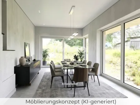 Esszimmer Möblierungskonzept (KI-generiert)