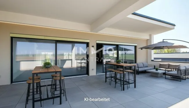 Terrasse KI-möbliert