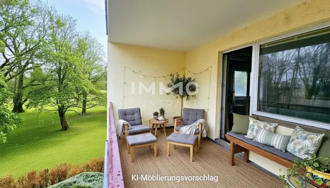 Neuer Preis! Wohnen mit Parkblick und doch zentral: Große, charmante 3-Zimmer-Wohnung in Bad Vöslau - Titelbild