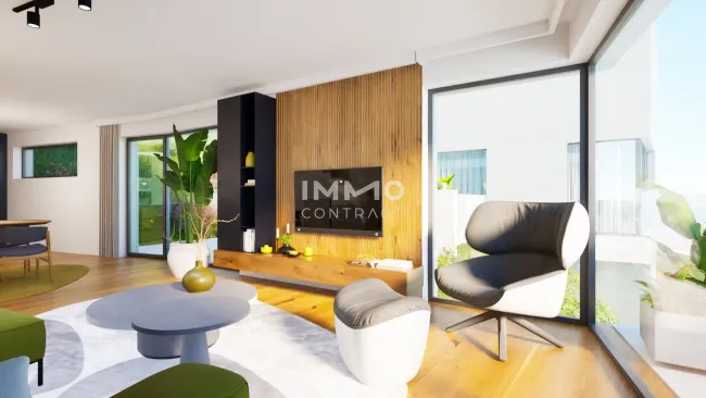 Innenvisualisierung 01 Wohnzimmer mit Aussicht