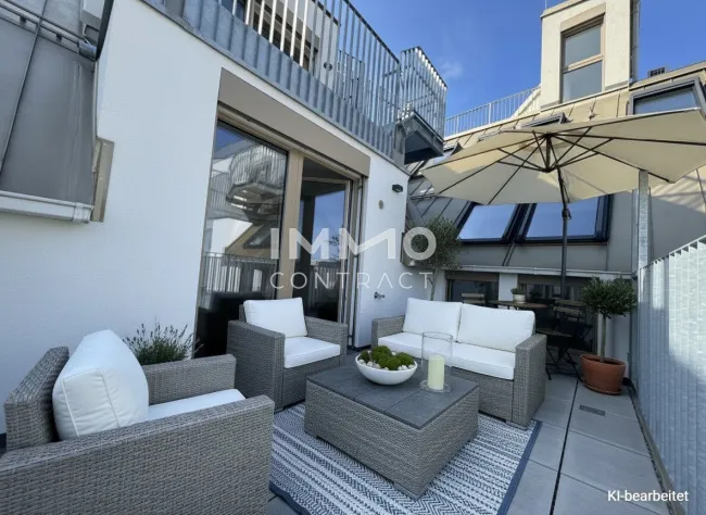 BEIM DONAUUFER: Erstbezug: Klimatisierte Dachgeschosswohnung mit ruhigem Hofbalkon - Titelbild