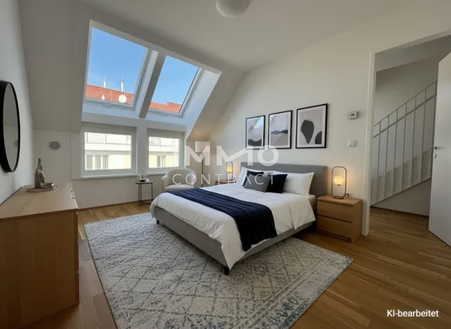 BEIM DONAUUFER: Lichtdurchflutete, klimatisierte Dachgeschoßwohnung mit Dachterrassen über den Dächern von Wien - Titelbild