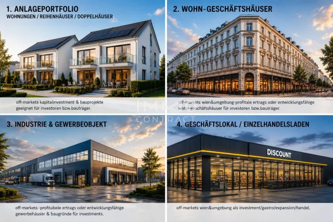 Bestandshäuser, Wohn- & Geschäftshäuser, Gewerbeobjekte , Bauprojekte sowie Handelsflächen - Titelbild