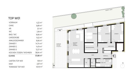4-Zimmer-Gartenwohnung "Rosskogel" Top W01 - fertiggestellt
