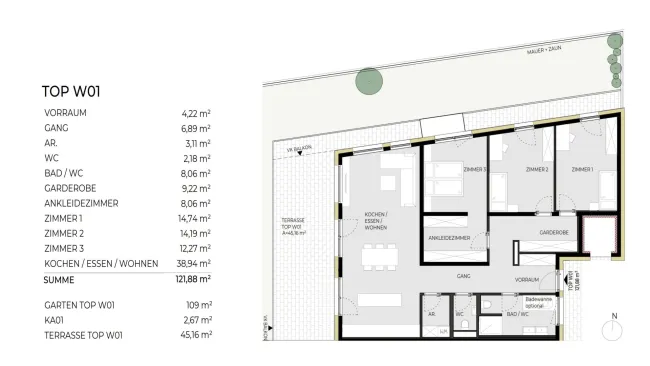 4-Zimmer-Gartenwohnung "Rosskogel" Top W01 - fertiggestellt - Bild