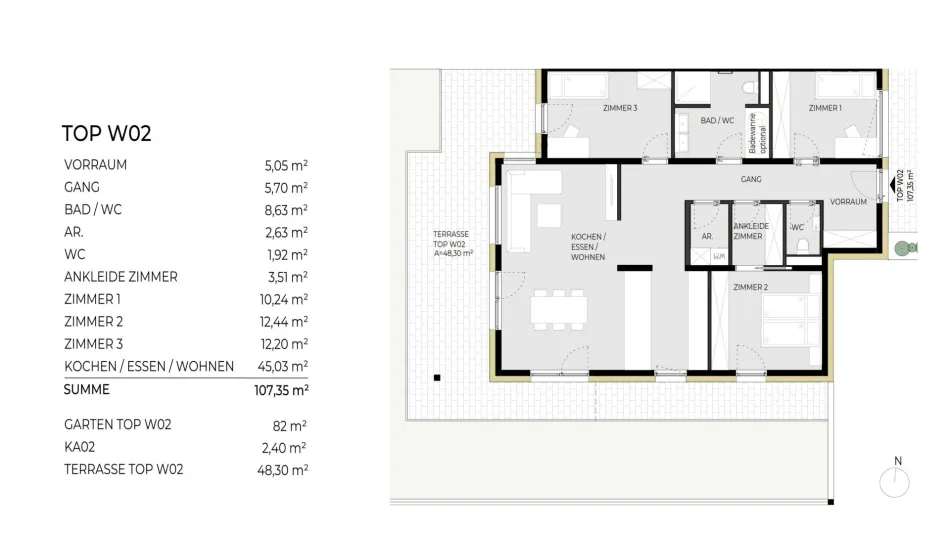 4-Zimmer-Gartenwohnung "Rosskogel" Top W02 - fertiggestellt - Bild