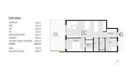 2-Zimmerwohnung "Rosskogel" Top W04 - fertiggestellt