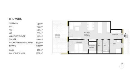 2-Zimmerwohnung "Rosskogel" Top W04 - fertiggestellt