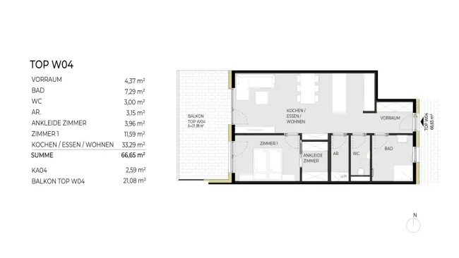 2-Zimmerwohnung "Rosskogel" Top W04 - fertiggestellt - Bild