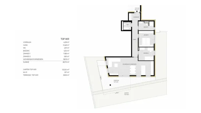 3-Zimmer-Gartenwohnung "Smart Living" Top W01 - fertiggestellt! - Bild