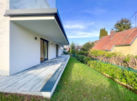 LETZTE EINHEIT! 10 Minuten zum Auhof Center! ERSTBEZUG! Doppelhaushälfte mit 170 m2 Wohnfläche in ruhiger Wohnlage mit Grünblick!