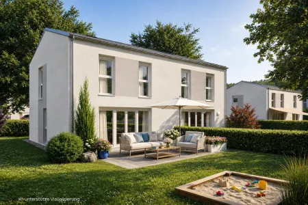 Niedrigenergie-Ziegelmassiv Doppelhaus | LWP, PV-Anlage | 4 Zimmer | Terrasse, Eigengarten & 2 Parkplätzen