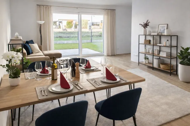 Ziegelmassiv-Reihenhaus in Grünruhelage mit City-Nähe | Niedrigenergie mit PV-Anlage & LWP | inkl. Parkplatz - Bild