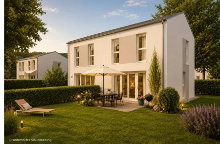 Wohnbaugefördertes Doppelhaus | LWP, PV-Anlage, ziegelmassiv | 4 Zimmer | Terrasse, Eigengarten & 2 Parkplätzen