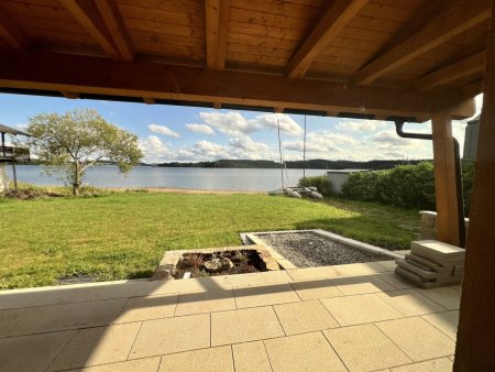 Blick vom Bungalow auf Lipno Stausee