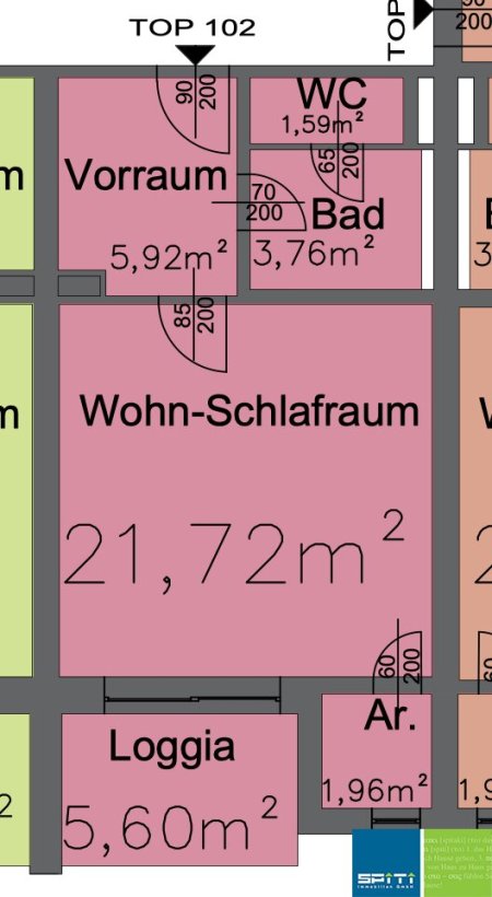 Klagenfurt: Einzimmerwohnung mit Loggia im EG - Top 102