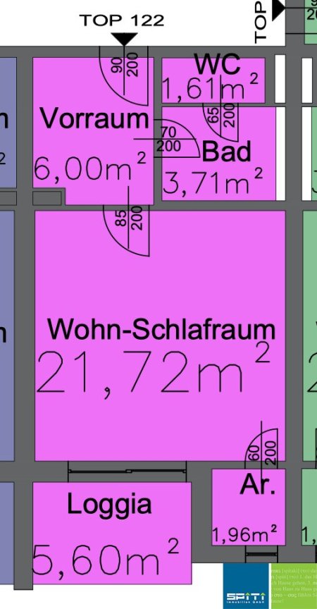 Klagenfurt: Einzimmerwohnung mit Loggia im 2.OG - Top 122
