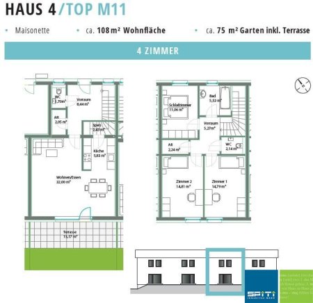Neubauprojekt: Maisonette im Grünen, Nähe der Landeshauptstadt Graz