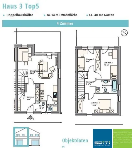 Neubauprojekt: Doppelhaushälfte in Autal, Nähe der Landeshauptstadt Graz - Bild