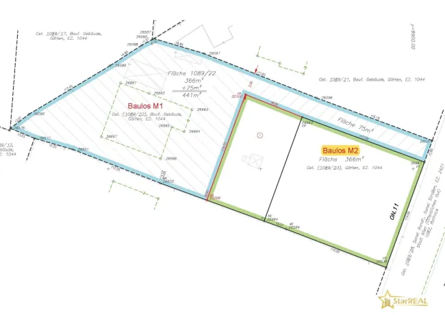 Teilungsplan Baulos M2