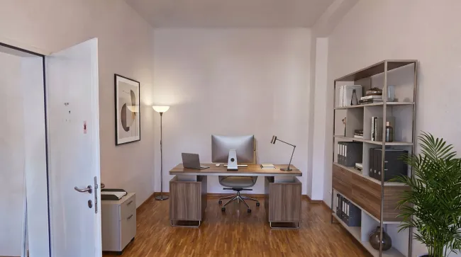 Einrichtungsvorschlag Büro (KI-generiert)