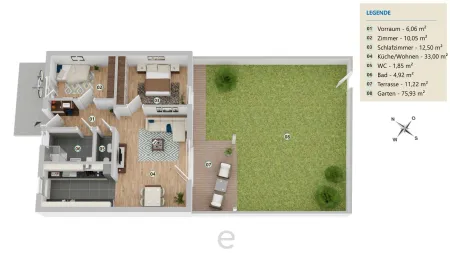 HYGGE Wohnen Top B0.2 - Traumhafte Gartenwohnung 68,38m² mit 3 Zimmer