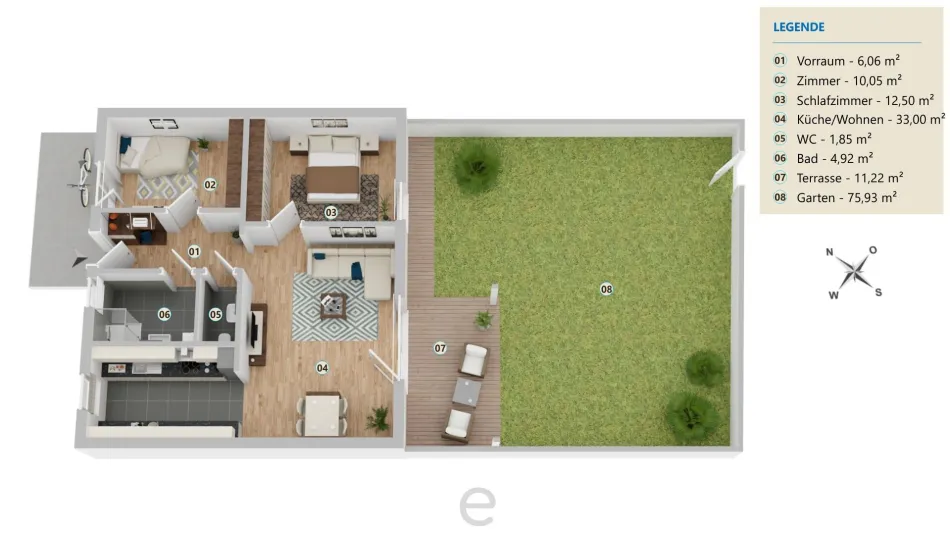HYGGE Wohnen Top B0.2 - Traumhafte Gartenwohnung 68,38m² mit 3 Zimmer - Titelbild
