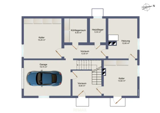 Schematischer Plan Kellergeschoß
