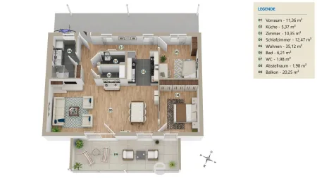 HYGGE Wohnen Top A3.2 - Penthouse mit 20m² Balkon und traumhaftem Ausblick