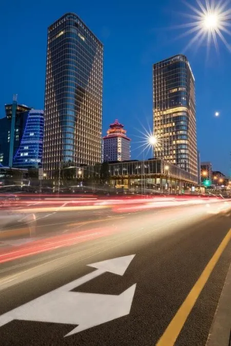 Exterior_Talan Towers complex_night view