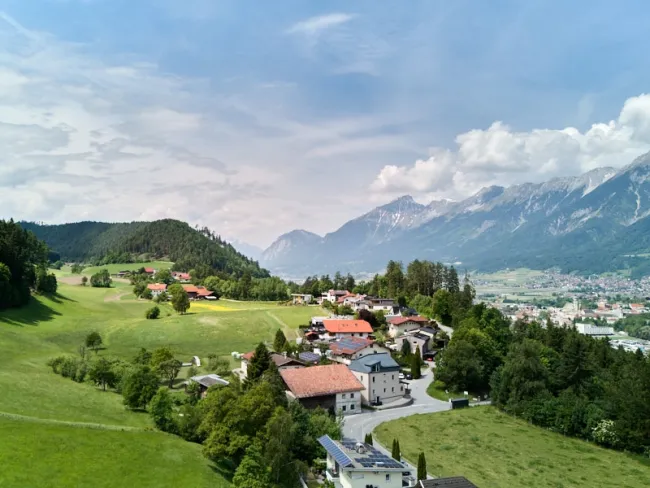 Drohne über Volderwald Blick Richtung Westen