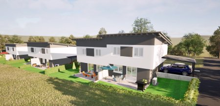 Vorderseite mit Terrasse und Garten
