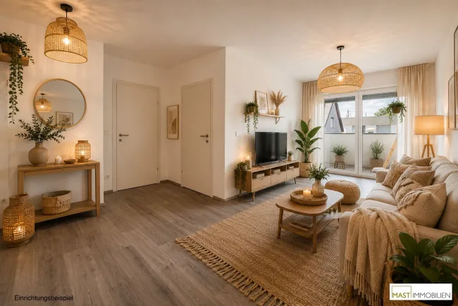 Moderne 2-Zimmer-Wohnung mit Balkon und Parkplatz in Strasshof - Titelbild
