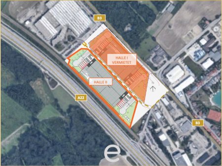 Neubau-Logistikhalle im Norden Wiens an der A22