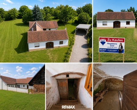 Haus bzw. Bauernhaus mit Innenhof, Nebengebäuden und Gewölbekeller im idyllischen Südburgenland.
