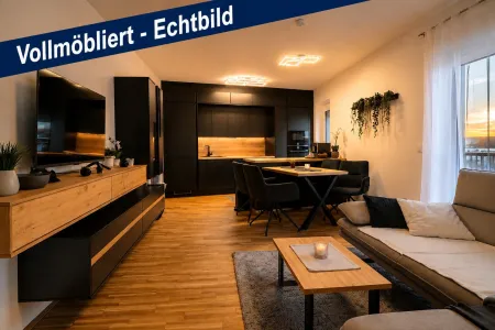 Einfach Koffer packen & einziehen! | Mehr Raum fürs Leben | vollmöblierte, 3-Zimmer-Wohnung, Baujahr 2022, mit 24 m² Sonnenbalkon