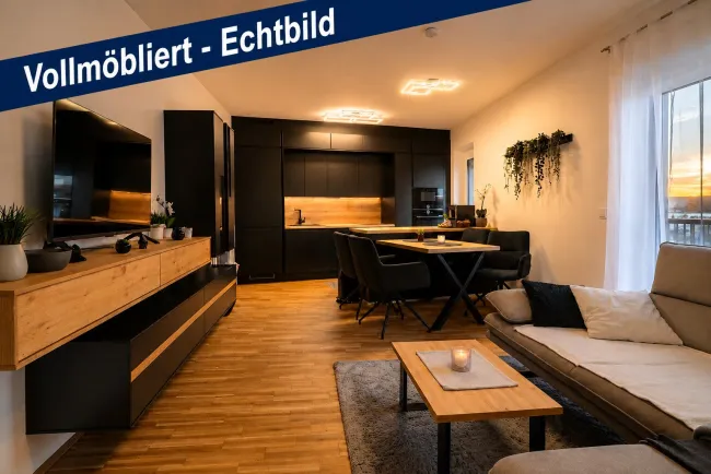 Einfach Koffer packen & einziehen! | Mehr Raum fürs Leben | vollmöblierte, 3-Zimmer-Wohnung, Baujahr 2022, mit 24 m² Sonnenbalkon - Titelbild