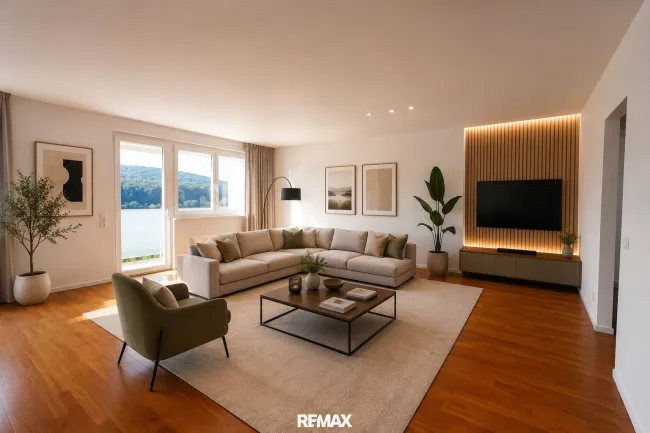 Wohnzimmer virtuell eingerichtet