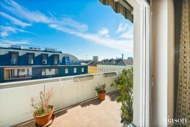 Blick Zimmer Richtung Lessinggasse