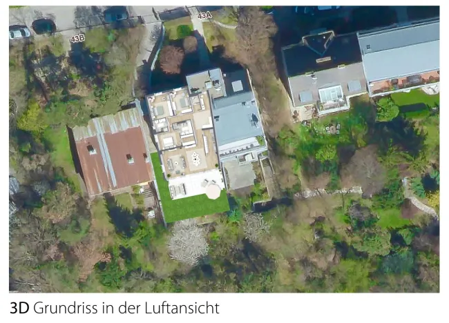 3D Grundriss im Luftbild