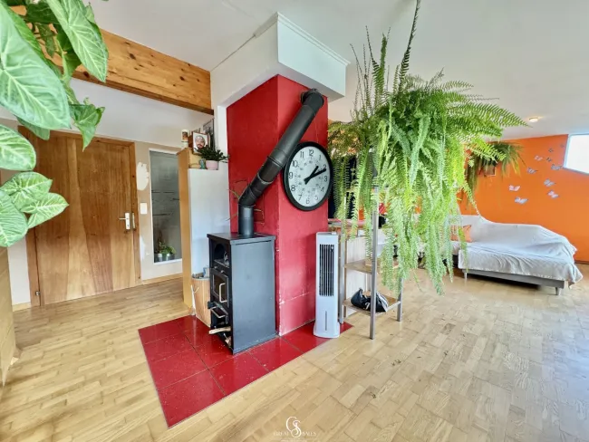 Wohn/-Essbereich mit Kamin DG
