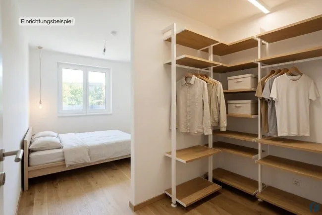 Ankleideraum bei Schlafzimmer